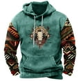 thumbnail image 2 of Sentmoon Men Hoodies Oversized Drawstring Sweatshirt Long Sleeve Solid Color Loose with Pockets Stretchy Fall Clothes Winter Soft and Comfortable for Beach Vacation Green XXXL, 2 of 3