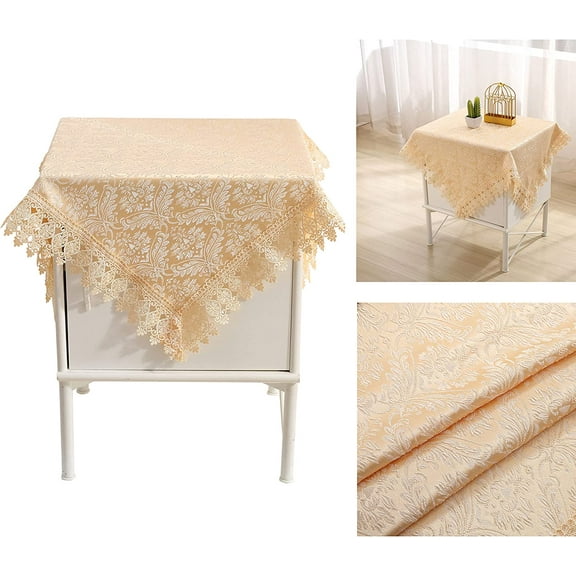 XmhyTop Square Tablecloth,Nightstand Tablecloth,Side Table Cover,Table Cloth for Bedside Table/Nightstand/Night Table/Tea Table/End Table/Dressers,Table Dustcover Doilies for Furniture ( Yellow)