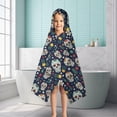 thumbnail image 6 of Navy Floral Skull Pattern Hooded Bath Towel，50"x30" for Ages 3 To 12 Kids, Quick Dry Lightweight Soft Microfiber Hood Beach Towel Cover Up for Kids, 6 of 7