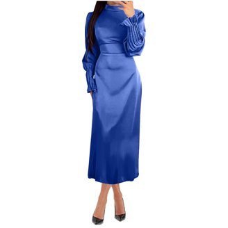 high end bodycon dresses Berylove Women High Neck Midi White Dress Bodycon Cut Out Long Sleeve Graduation Dress, White / US8