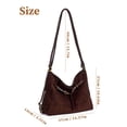 thumbnail image 6 of Deago Suede Shoulder Bags for Women Tote Hobo Purse Convertible Backpack Vintage Slouchy Crossbody Bag Handbag Satchel for Work Travel, Brown, 6 of 9