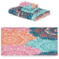 thumbnail image 2 of SKYSONIC 3 Pack Towel Vintage Colorful Mandala Boho Tribal Ethnic Art Pattern Cotton Bath Towel Set (1 Bath Towel, 1 Hand Towel, 1 Washcloth) for Bathroom, Super Soft and Quick Dry Towels, 2 of 7