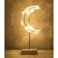 thumbnail image 3 of Lámpara de escritorio decorativa, lámpara de noche LED con forma de luna y pilas, luz de noche blanca cálida, decoración de mesa para Navidad, hogar, dormitorio y Ramadán - Blanco, 3 of 5