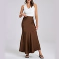 thumbnail image 4 of XIAONU Women's Maxi Skirt Satin Asymmetric Elegant Skirt Evening Galas Wedding Formal Skirt, 4 of 8