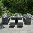 thumbnail image 2 of Direct Wicker 11-Piece Patio Dining Set Metal Rattan Wicker Furniture Garden Cushioned, 2 of 9