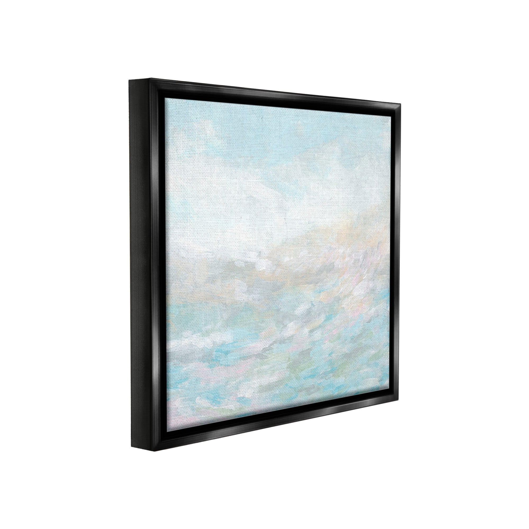 Stupell Industries Nautical Abstract Seascape Abstract Painting Black Floater Framed Canvas Art Print Wall Art, 18 x 18