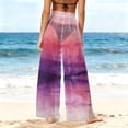 thumbnail image 6 of Gamivast Mesh Beach Cover up Pants for Women High Waisted Wide Leg Sheer Swimsuit Bottoms Tie Dye Bathing Suit Trousers Summer Vacation Pool Outfits, 6 of 7