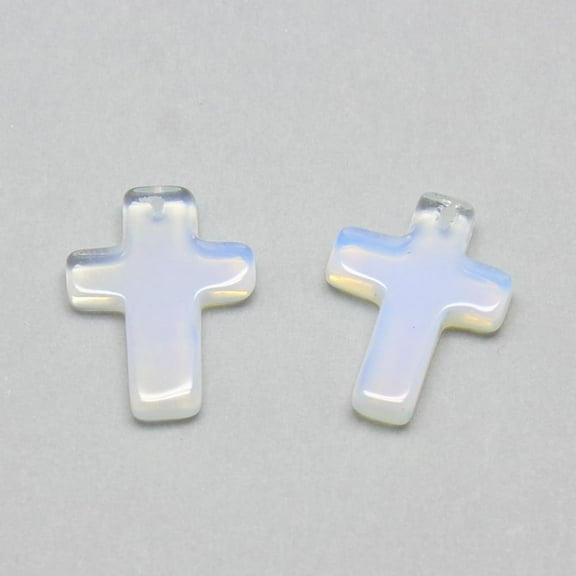 5Pcs Cross Opalite Pendants Cross Gemstone Charms Pendants Cross Pendant Necklace Natural Stone Charms