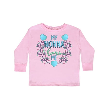 

Inktastic My Nonna Loves Me with Flowers and Hearts Gift Toddler Boy or Toddler Girl Long Sleeve T-Shirt