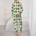 thumbnail image 3 of Pajama Sets for Women 2 Pcs, Beagle Dog woof Button Down Long Sleeve Sleepwear Lounge PJ Sets, 3 of 6