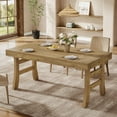 thumbnail image 4 of Finmind 63" Dining Room Table for 4-6, Vintage Rectangular Kitchen Table for Kitchen, Light Brown, 4 of 7