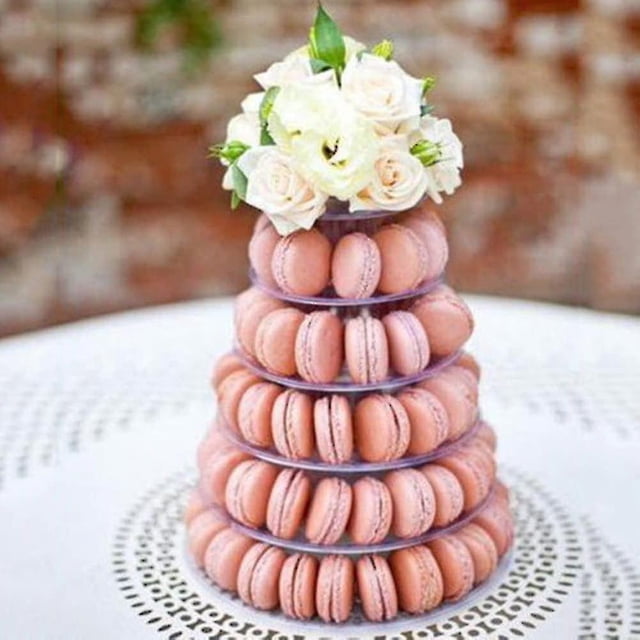 Soportes de exhibición de torre de macarrón redondo transparente de 6 niveles, estantes de exhibición de azúcar para galletas y pasteles, decoración para fiesta de cumpleaños y boda