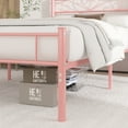 thumbnail image 6 of VECELO Twin Size Metal Bed Frame with Victorian Style Headboard and Footboard, 12.6 Inch Platform Bed Frame with Metal Slats Support, Modern Heavy Duty Mattress Foundation, No Box Spring Needed, Pink, 6 of 8