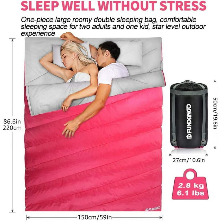 Pink double sleeping bag deals