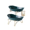 thumbnail image 2 of Moderno frutero Cesta Soporte de almacenamiento Plato de té Bandeja para servir Soporte Estante Decorativo en capas Postre Baño Encimera , 2 niveles verde Baoblaze Cesta de frutero, 2 of 8