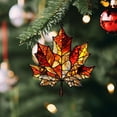 thumbnail image 4 of Maple Leaf Suncatcher Ornament, Stained Glass Maple Leaf Hanging Decor, Colorful Fall Leaf Window Pendant, Autumn Wall Hanging, Christmas Tree Decoration, Seasonal Indoor Home Art Ornament, 4 of 5