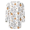 thumbnail image 2 of TaTaai Women Easter Festival Print 3/4 Sleeve Crew Neck Pullover Top Casual Fashion Ladies Spring Daily Street Wear Lightweight Breathable Non-See-Through No Fading Soft Top Gift, 2 of 5