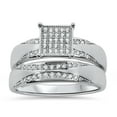 thumbnail image 3 of LaRaso & Co Micro Pave His Hers Wedding Ring Set TRIO Matching Sterling Silver Rings for Him Her Sizes 9/8, 3 of 6