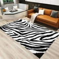 thumbnail image 3 of Black and White Geometric Zebra Stripes Area Rug, Abstract Water Ripple Line Art Decorative Rugs, with Anti-Slip Easy Clean Carpet for Living Room Bedroom Kitchen Dining Room Home Office 5x8ft, 3 of 7