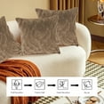 thumbnail image 3 of Throw Pillow Covers 17.72x17.72in 1pcs, Soft Plush Decorative Solid Couch Pillow Covers, Farmhouse Neutral Square Euro Pillow Cases for Sofa Bed Living Room(Brown), 3 of 6