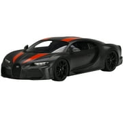 Bugatti Chiron Super Sport 300+ Matt Black with Orange Stripes "World Record 304.773 mph" 1/18 Model Car by Top Speed