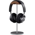 thumbnail image 1 of Soporte para auriculares, soporte para auriculares de madera de nogal y aluminio, soporte para auriculares para juegos de nogal natural con base sólida y pesada para todos los tamaños de, 1 of 7