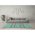 thumbnail image 3 of Ahgly Company Indoor Square Abstract Light Blue Modern Area Rugs, 6' Square, 3 of 4