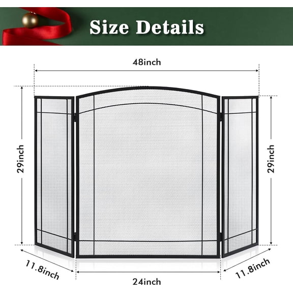 3 Panel Fireplace Screen
