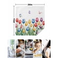 thumbnail image 4 of Watercolors Tulips Cloth Napkins Set of 6 Reusable Dinner Napkins, Spring Butterflies Flowers Leaves Plants Cocktail Napkin Washable Table Napkins for Wedding/Holiday Party/Baby Shower 20"x20", 4 of 7