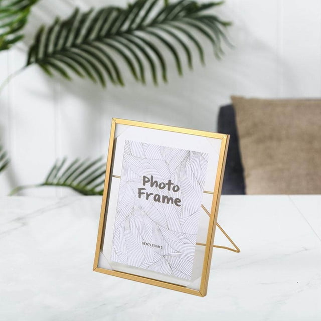 Creative Nordic Metal Glass Photo Frame Crafts Home Desktop Living Room Metal Bedroom Decors M Golden