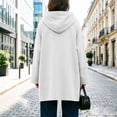 thumbnail image 7 of Asxite Women Fall Winter Tops Round Neck Long Sleeve Hooded Drawstring Side Slit Pocket Loose Pullover Solid Shirts, 7 of 7
