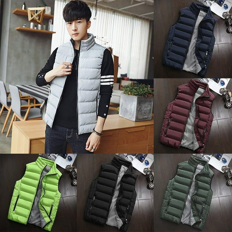 Mens Winter Warm Down Quilted Vest Body Sleeveless Padded Jacket Coat  Outwear 