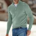 thumbnail image 2 of Men's Quarter Zip Sweater Casual Neck Pullover Ribbed Knit Sweater, 2 of 7