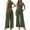 SZ0018-Army Green, variant on Vine Women Jumpsuits One Piece Jumpsuits for Women Dressy Casual Outfits Sleeveless Mock Neck Wide Leg Jumpsuits With Pockets S-2XL