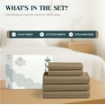 thumbnail image 3 of Máulli Collection 100% Cotton Split King Sheets for Adjustable Bed - 400 Thread Count 5 PC Sateen Split Sheet Set, Soft, Breathable Cooling Cotton Sheets, 16" Deep Pocket Split King Sheet (Taupe), 3 of 7