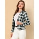 thumbnail image 4 of Chaqueta Tipo Blazer Informal Con Solapa De Muesca Y Manga Larga Para Mujer Cuadros negros XS, 4 of 6