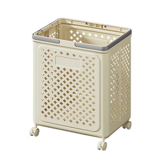Rolling Laundry Hamper Foldable Wheeled Laundry Basket 37x48cm/14x18 Inches Large Clothes Hamper Wheeled Laundry Basket