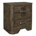 thumbnail image 6 of Rustic Brown Finish 3pc Bedroom Set Queen Bed and Nightstands Wooden Furniture Clipped Corners, 6 of 7
