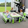 thumbnail image 6 of Arlopu Kids Table and 4 Chairs Set, Toddler Arts & Crafts Activity Table & Chairs, Adjustable Height, 6 of 8