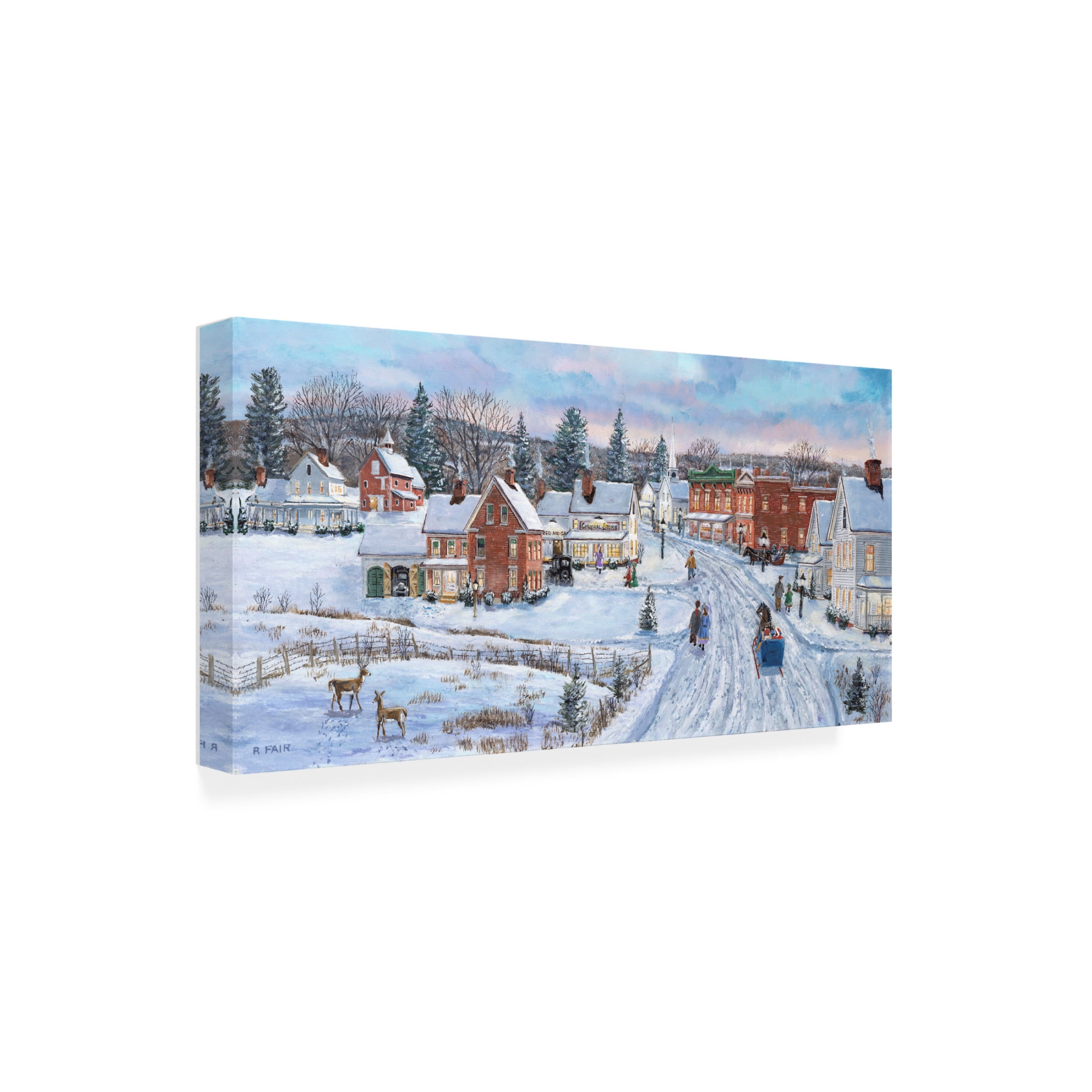 Canvas Wall Art - Bob Fair 'Last Minute Shopping' Wall Art for Living Room, Bedroom, or Office Décor by Trademark Fine Art - 47 x 24 Inches