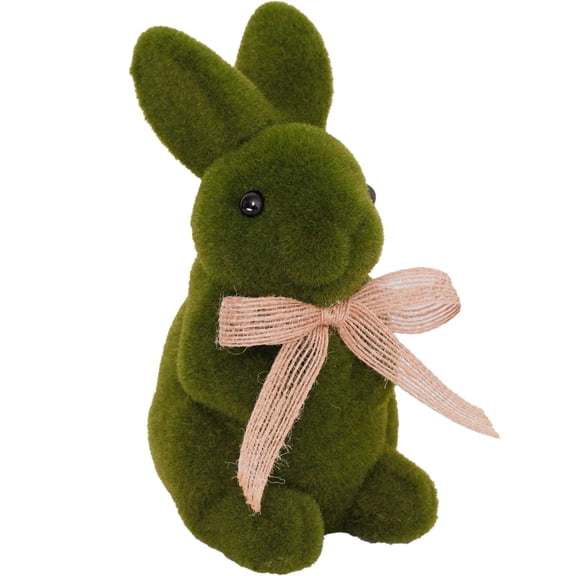 LEWEEN Easter Decoration Moss Bunny Ornament Grass Statue, High-Quality Foam Flocking Design Green Moss, Spring Home Table Decor Party Supplies Unique Easter Gifts