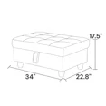 thumbnail image 4 of 34" Wide Faux Leather Vegan Leather Rectangle Tufted Hinged Flip-Top Storage Ottoman, Ottoman Bench, 4 of 6