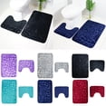 thumbnail image 4 of Injueey Alfombrilla de franela para puerta de baño, 2 uds., adoquín, antideslizante, para baño, antideslizante, absorbente, lavable Decoración del hogar negro Injueey JJ21304-03, 4 of 6