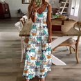 thumbnail image 4 of Origami dog day at the lake // white background orange aqua and brown taupe origami sail boats with cute Dalmat Sleeveless Dress, 4 of 6