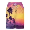 thumbnail image 4 of Men's Swim Trunks with Compression Liner 2 in 1 Board Beach Shorts Fashion Print Elastic Waist Casual Shorts, 4 of 5