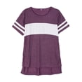 thumbnail image 3 of Ochine Women Tunic Loose Tee Shirt Casual Comfort Short Sleeves Color Block Hem Slit Blouse T Shirt, S-3XL, 3 of 8