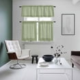 thumbnail image 4 of Cameo Green Retro Greek Key Kitchen Curtains Sets for Windows 24 Inch Length, Geometric Greece Ancient Rustic Rod Pocket Window Treatments Tier Curtains and Valances Set for Bedroom/Bathroom, 4 of 8