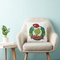 thumbnail image 3 of Funda de almohada navideña de Grinch de 18 x 18 pulgadas, funda de almohada navideña, decoración de ambiente festivo de invierno, regalo de Navidad, 3 of 6