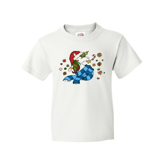 Inktastic Cute Christmas Unicorn with Cookies Youth T-Shirt