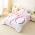 thumbnail image 2 of Erosebridal Girls Pink Bow Twin Comforter Sets, O Letter Bedding Set, Princess Style Bedroom Decor, Pink Reversible 2 Pieces, 1 Comforter and 1 Pillowcase, 2 of 6